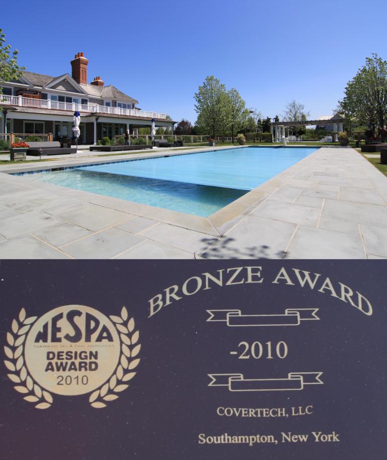 Covertech Bronze NESPA Long Island Res Pools with autoamtic pool cover
